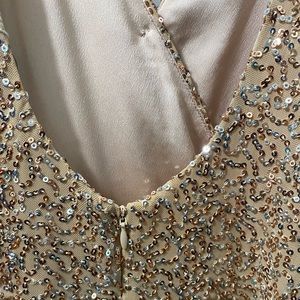 Johnathan Simkhai gold sequin wrap dress